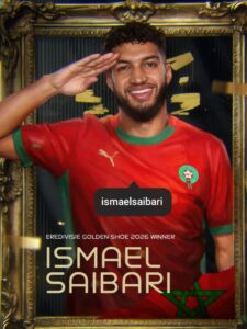 تتويج اللاعب المغربي اسماعيل الصيباري بالحذاء الذهبي للدوري الهولندي